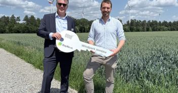 Drei Nordex-Turbinen produzieren 32.000 MWh jährlich für zehntausend Haushalte Windpark Jembke offiziell an ENOVA übergeben nach einjähriger (Foto: ENOVA Holding GmbH & Co. KG)